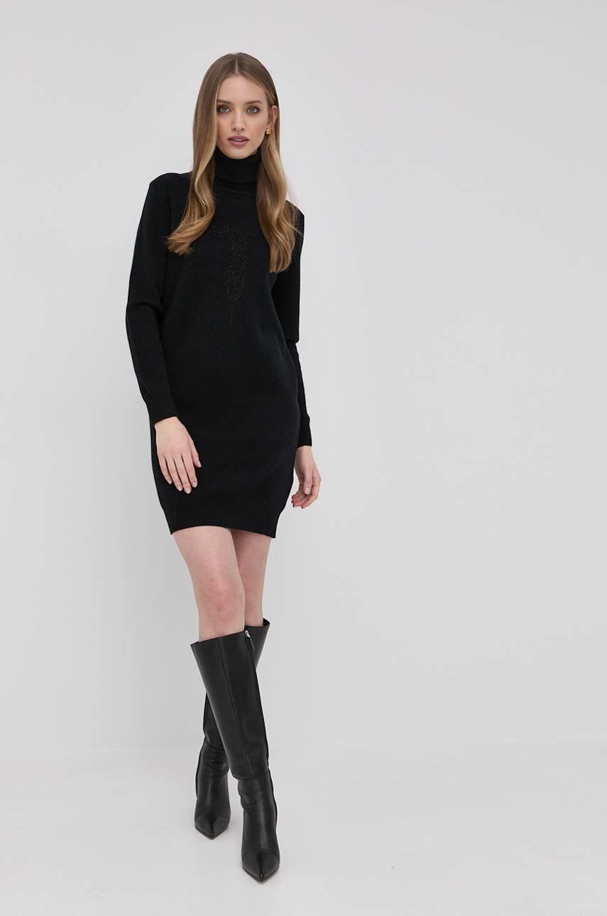 Trussardi Rochie culoarea negru, mini, model drept answear.ro imagine megaplaza.ro