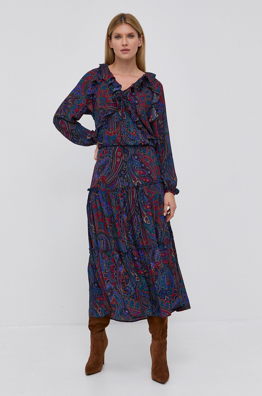 

Сукня Lauren Ralph Lauren колір синій maxi розкльошена