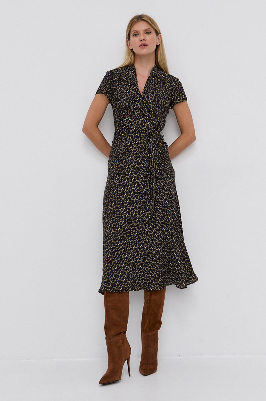 

Платье Lauren Ralph Lauren цвет синий midi расклешённое