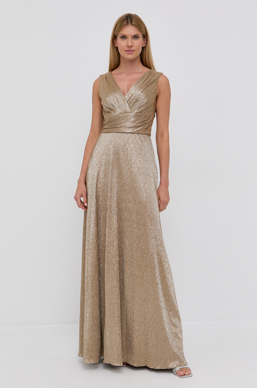 

Сукня Lauren Ralph Lauren колір золотий maxi облягаюча