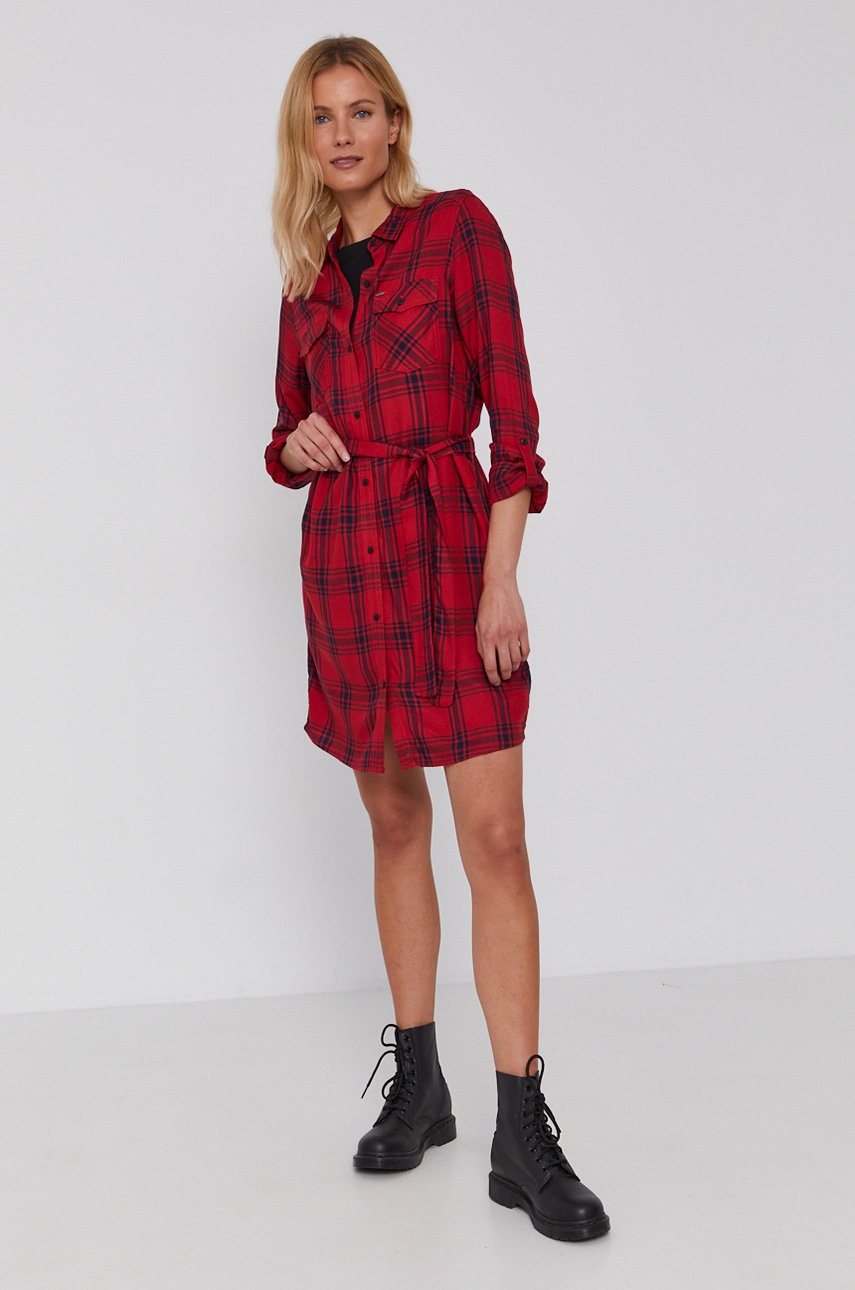 

Платье Pepe Jeans Tere цвет красный mini прямое