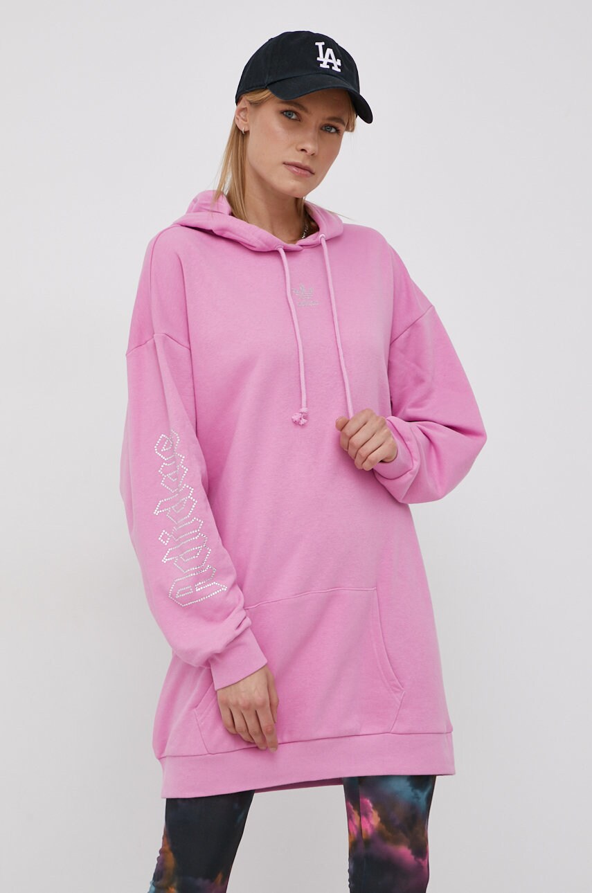 Adidas originals rochie culoarea roz, mini, oversize