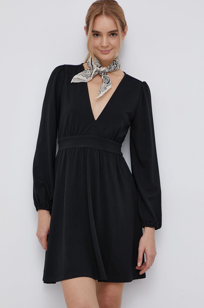 Rochie culoarea negru, mini, evazata answear imagine noua
