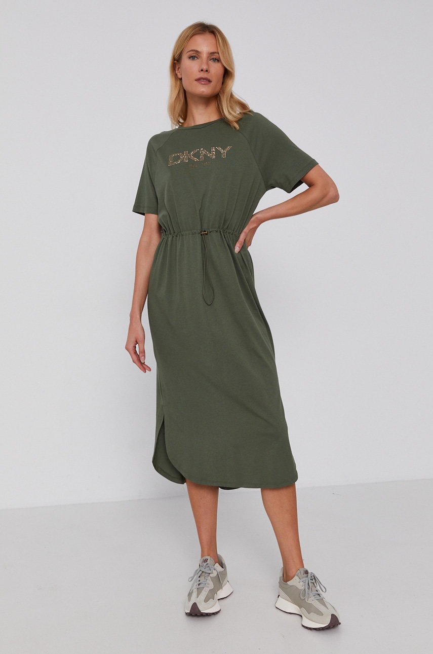 

Сукня Dkny колір зелений midi oversize