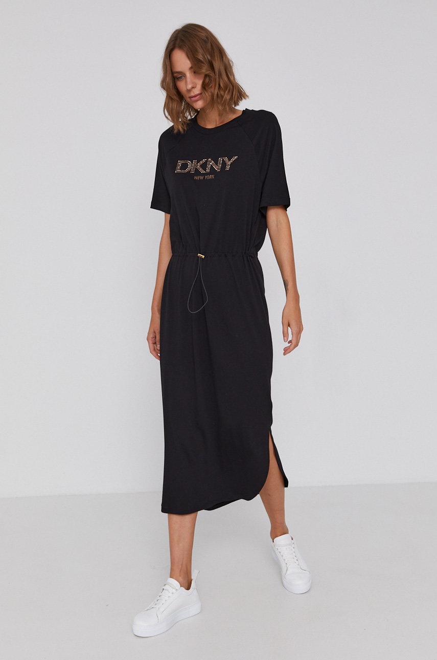 

Сукня Dkny колір чорний midi oversize