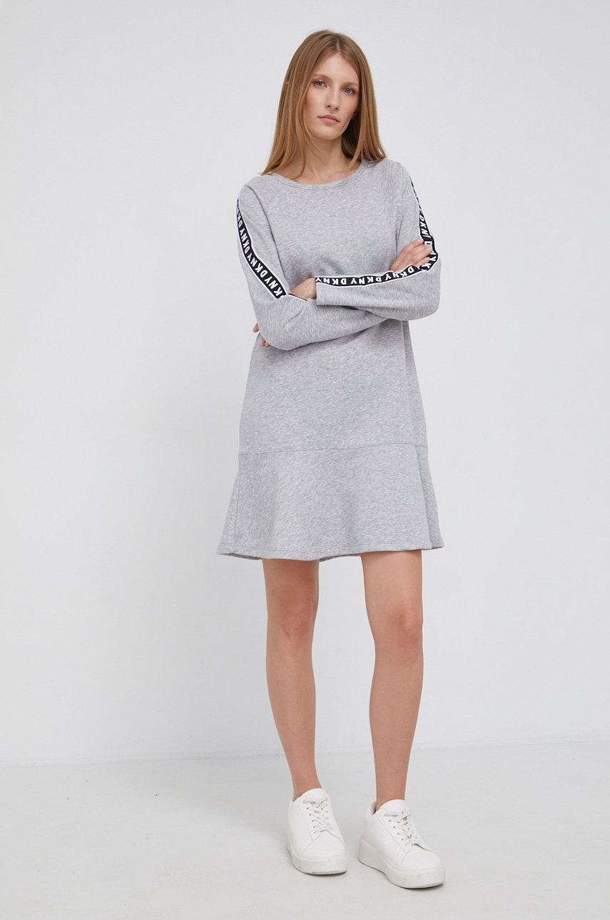 

Платье Dkny цвет серый mini прямое