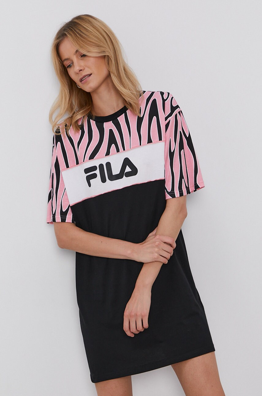 

Хлопковое платье Fila цвет чёрный mini oversize