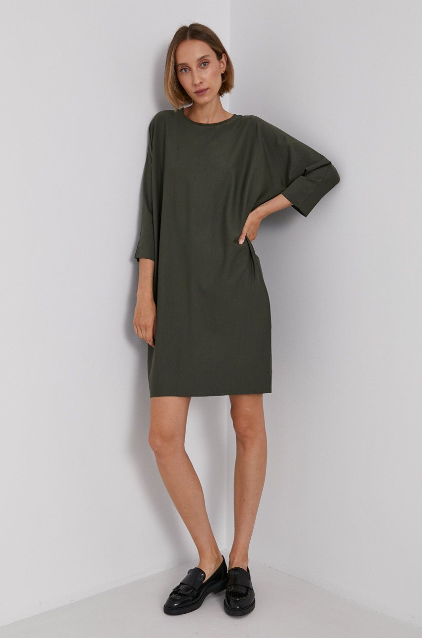 Drykorn Rochie Tilesa culoarea verde, mini, oversize