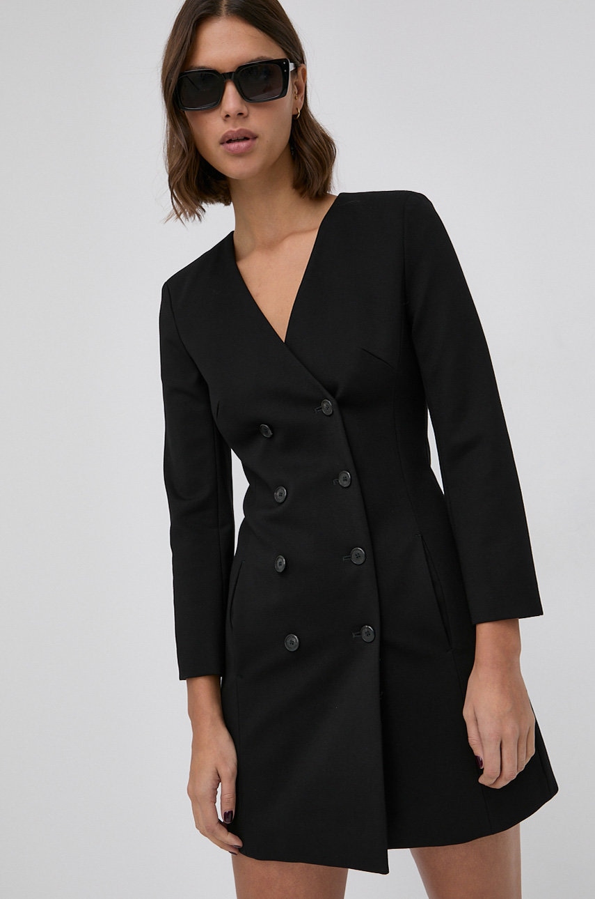 Karl lagerfeld rochie culoarea negru, mini, evazata