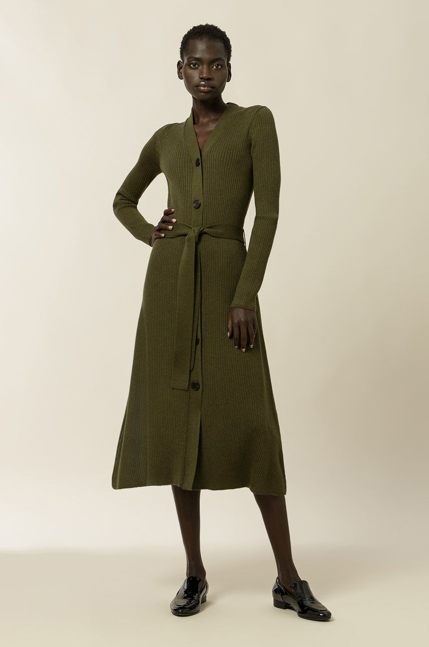 Ivy & Oak Rochie culoarea verde, midi, model drept answear.ro imagine megaplaza.ro