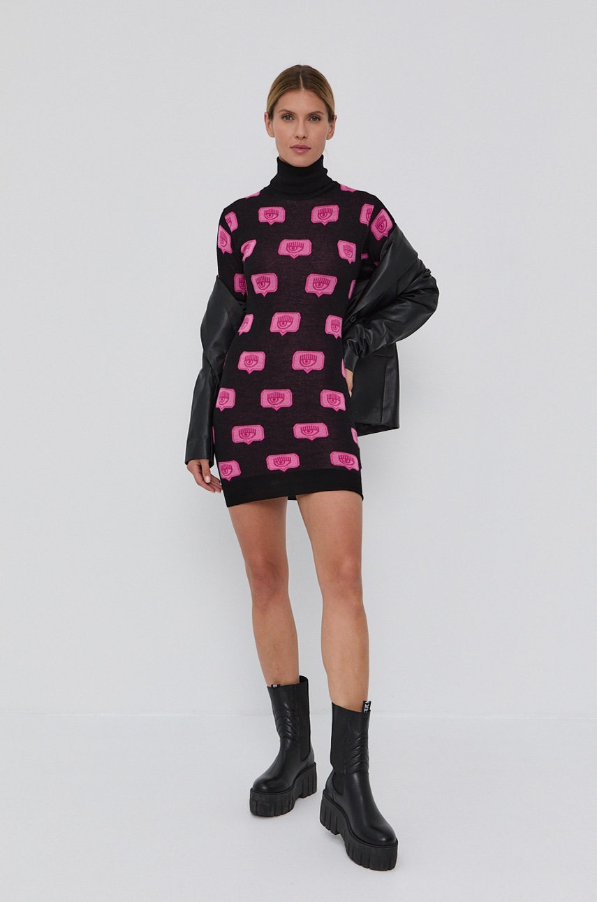 

Платье Chiara Ferragni Eyelike цвет чёрный mini облегающее