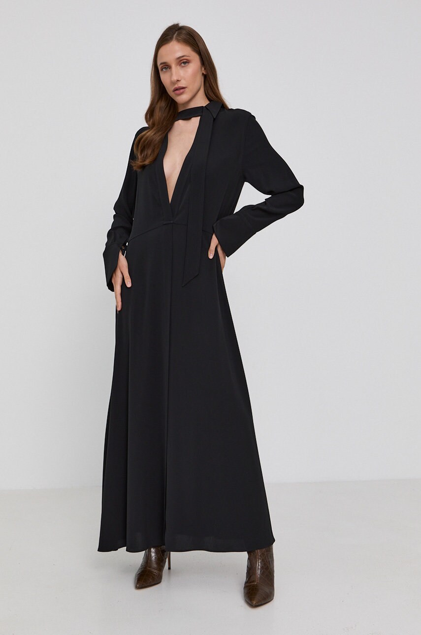 

Сукня Victoria Victoria Beckham колір чорний maxi розкльошена