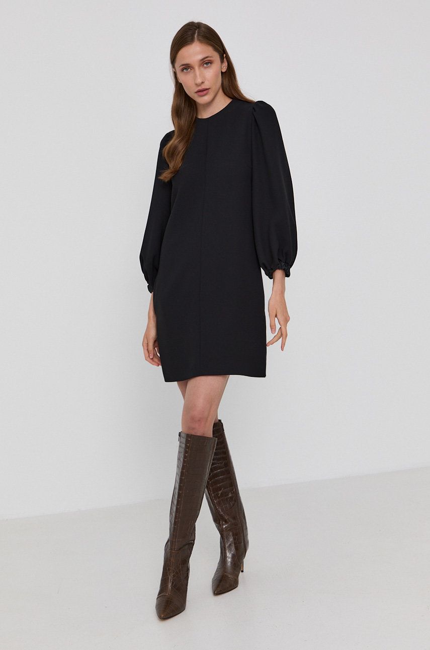 Victoria Victoria Beckham Rochie culoarea negru, mini, model drept answear.ro imagine megaplaza.ro