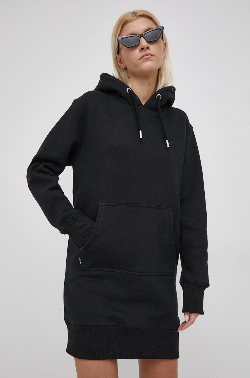 Superdry Rochie culoarea negru, mini, model drept answear.ro imagine 2022 13clothing.ro