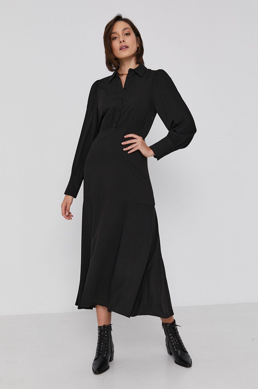 Sisley Rochie culoarea negru, maxi, model drept answear.ro