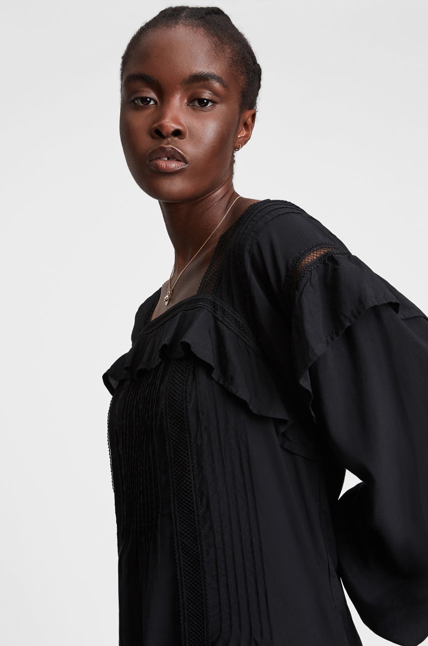 

Платье AllSaints цвет чёрный mini расклешённое