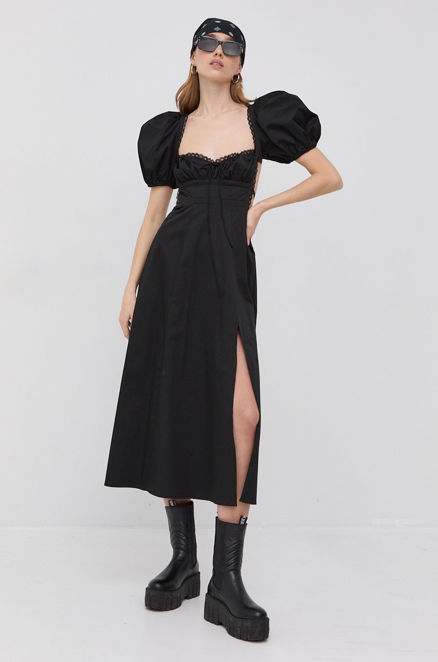 

Сукня For Love & Lemons колір чорний midi розкльошена