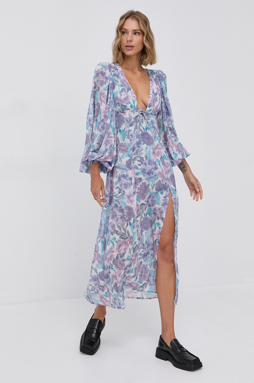 

Платье For Love & Lemons цвет фиолетовый maxi расклешённое