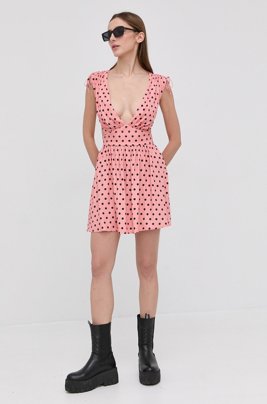 

Платье из лепестков роз For Love & Lemons цвет розовый mini расклешённое