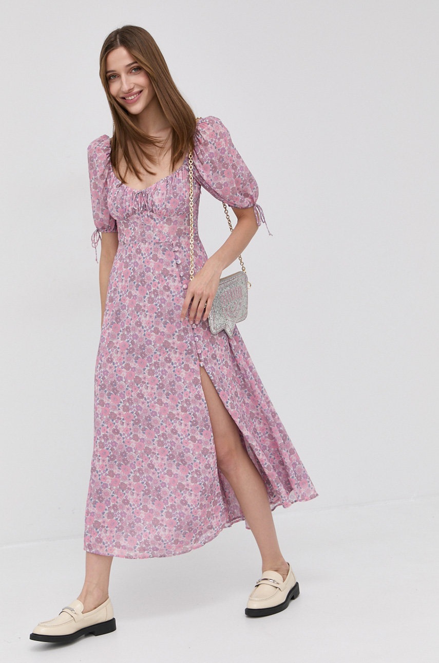 

Сукня For Love & Lemons колір рожевий midi пряма