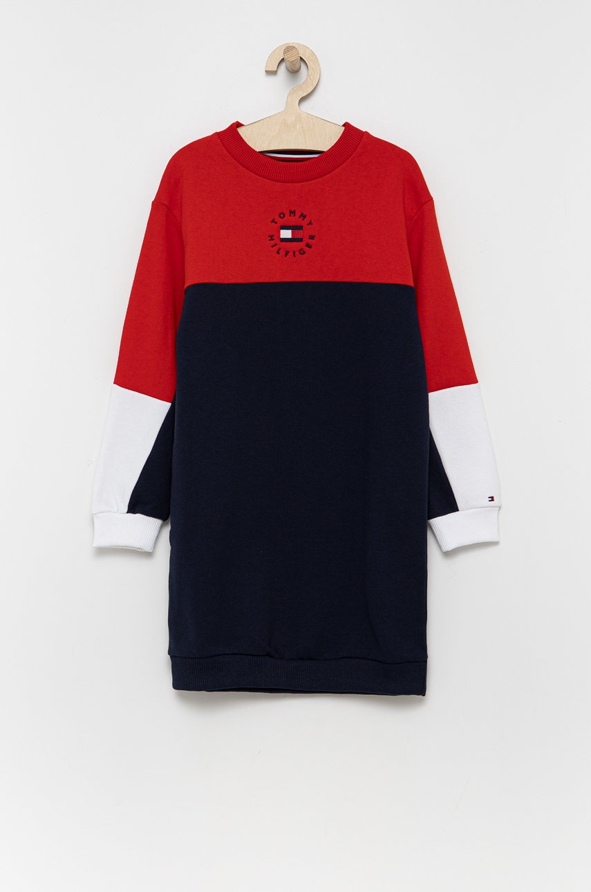 

Детска рокля Tommy Hilfiger в тъмносиньо къс модел със стандартна кройка, Тъмносин