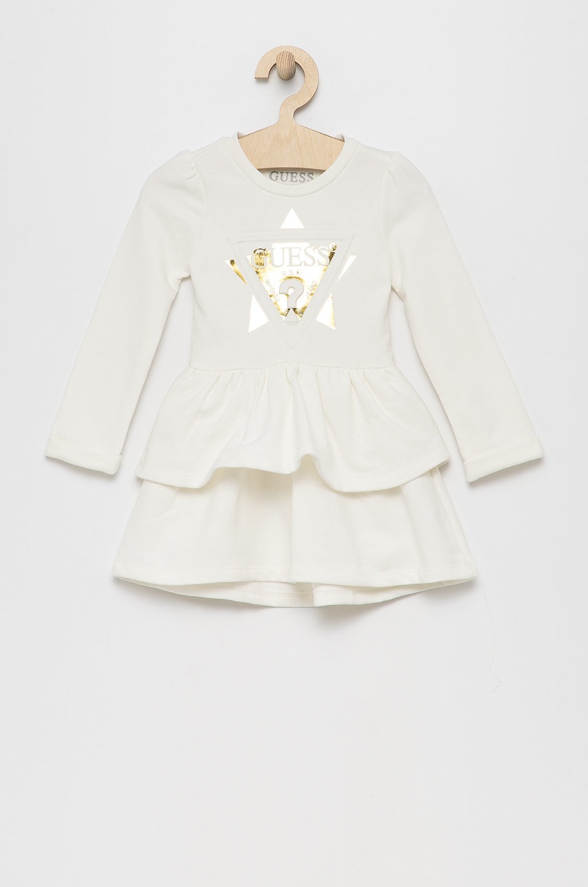 

Guess - Детска памучна рокля, Бежов