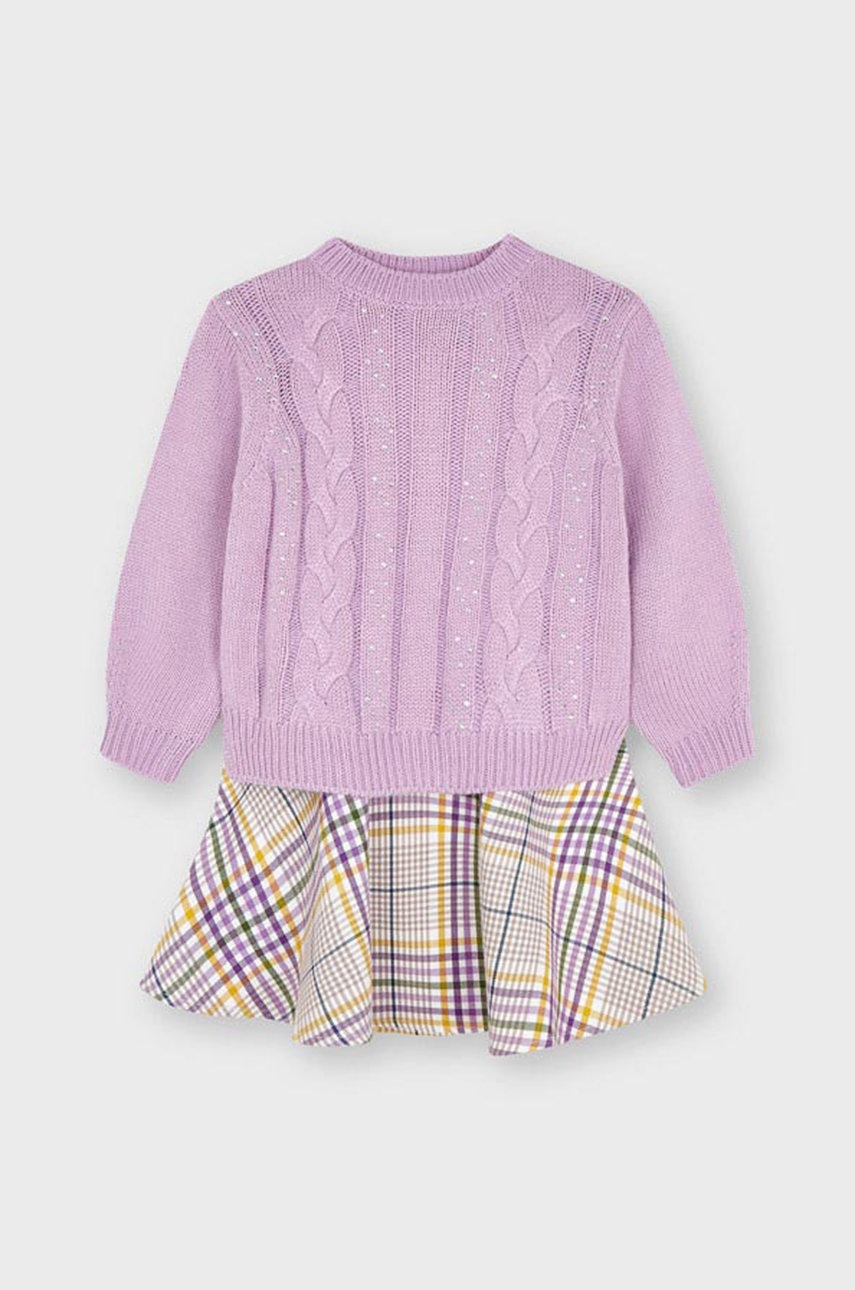 

Mayoral - Детска рокля и пуловер, Виолетов