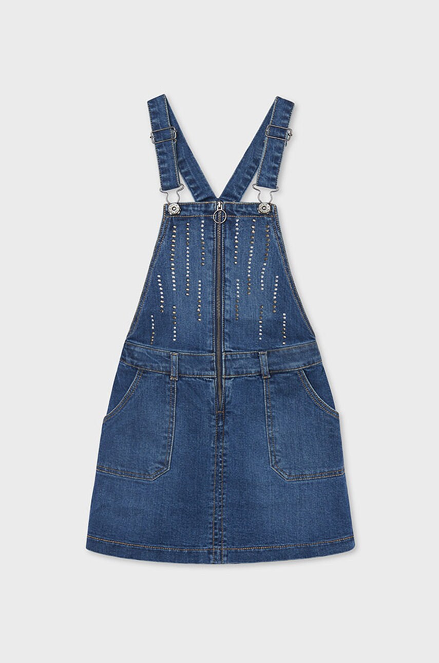Mayoral rochie din denim pentru copii culoarea violet, mini, evazata