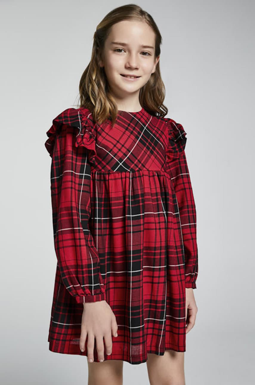 Mayoral rochie fete culoarea rosu, mini, model drept