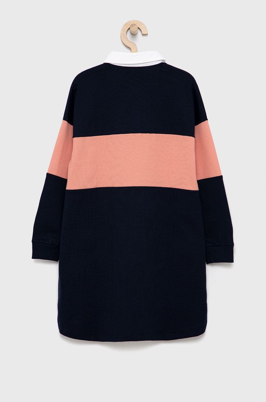 

Хлопковое детское платье Lacoste цвет синий mini oversize