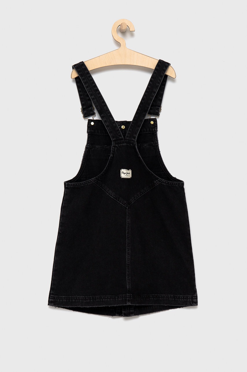 

Дитяча джинсова сукня Pepe Jeans Roma Pinafore колір чорний mini пряма