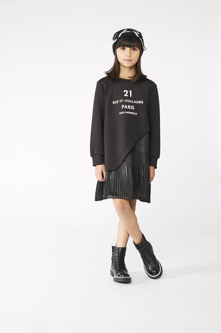 Karl Lagerfeld rochie fete culoarea negru, mini, model drept