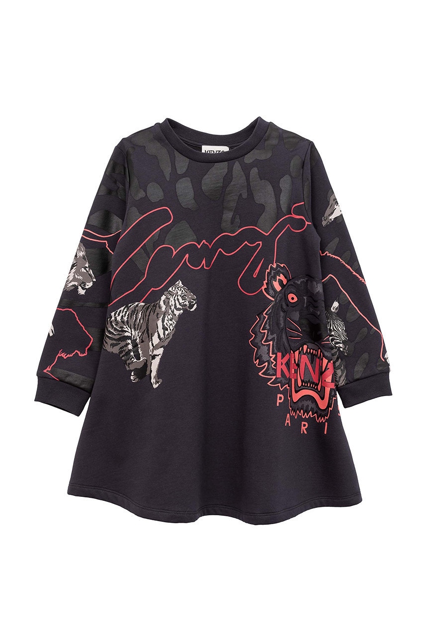 Kenzo kids rochie fete culoarea gri, mini, evazata