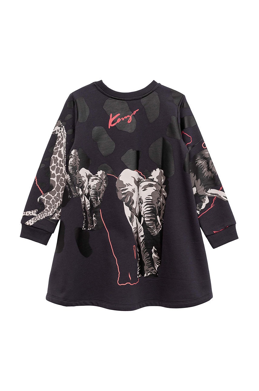 

Детское платье Kenzo Kids цвет серый mini расклешённое