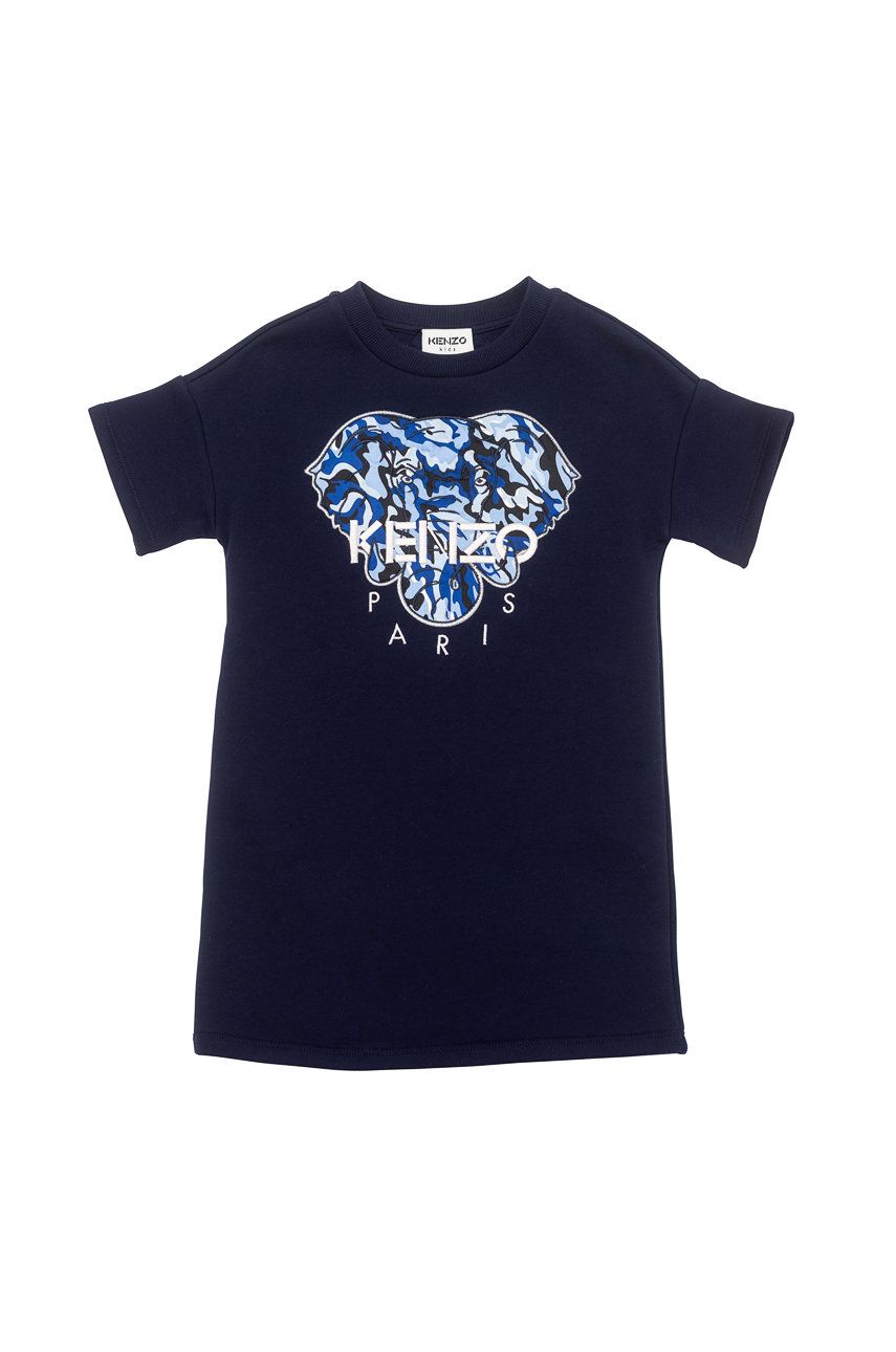 Kenzo Kids Rochie fete culoarea albastru marin, mini, evazata