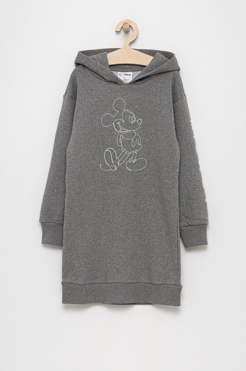 Gap rochie fete x disney culoarea gri, mini, model drept