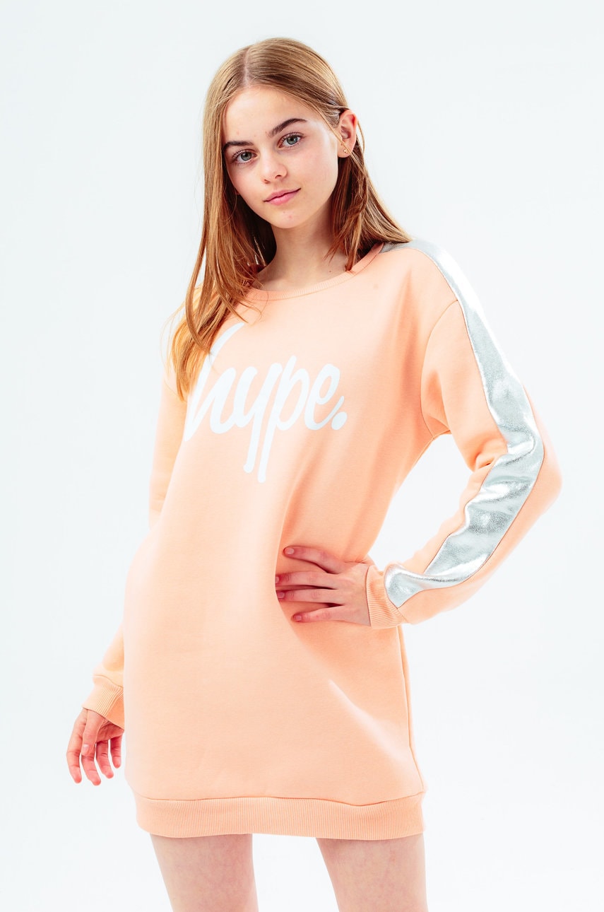 Hype rochie fete culoarea roz, mini, model drept