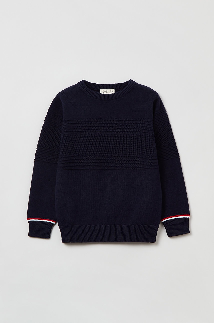 

Детски памучен пуловер OVS в тъмносиньо от лека материя, Тъмносин