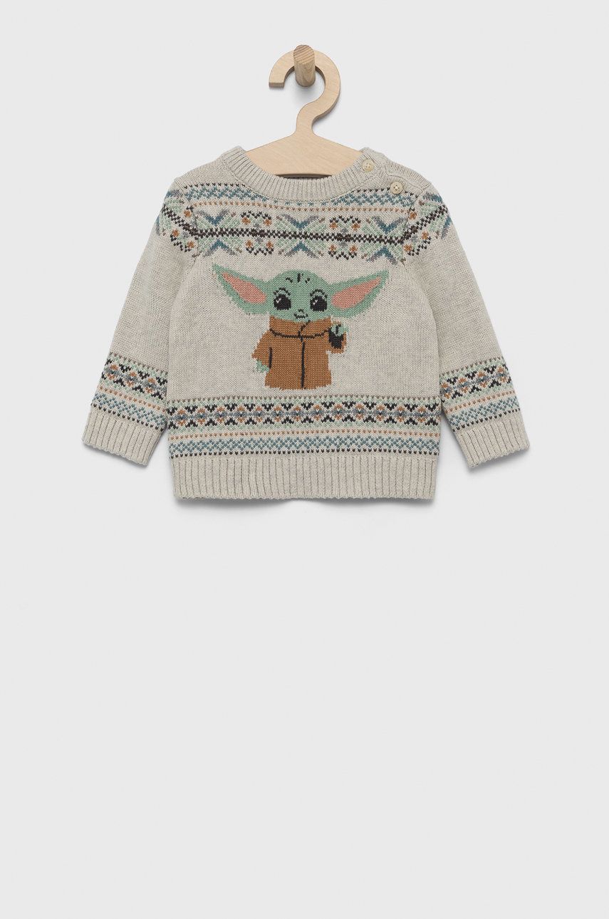GAP sweter bawełniany dziecięcy x Star Wars kolor beżowy lekki