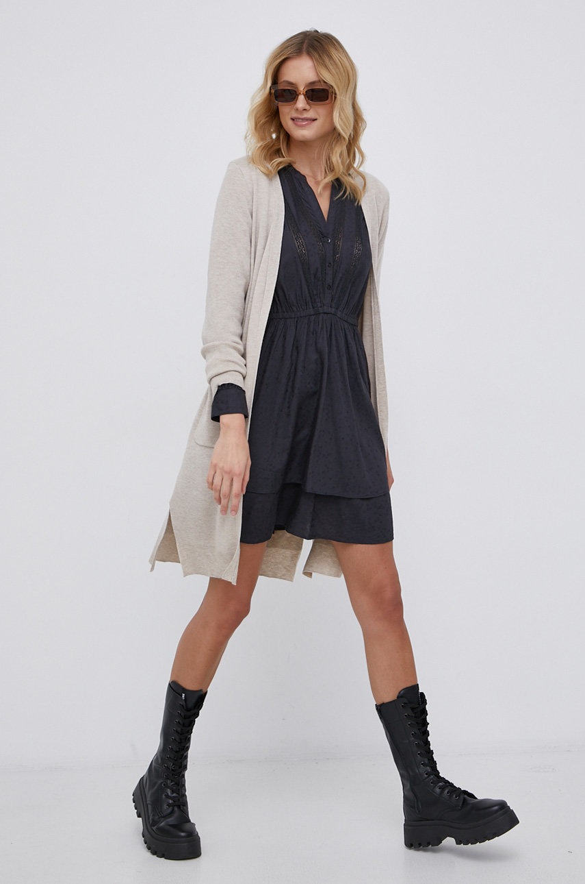 Кардиган з домішкою вовни Vila жіночий колір прозорий легкий