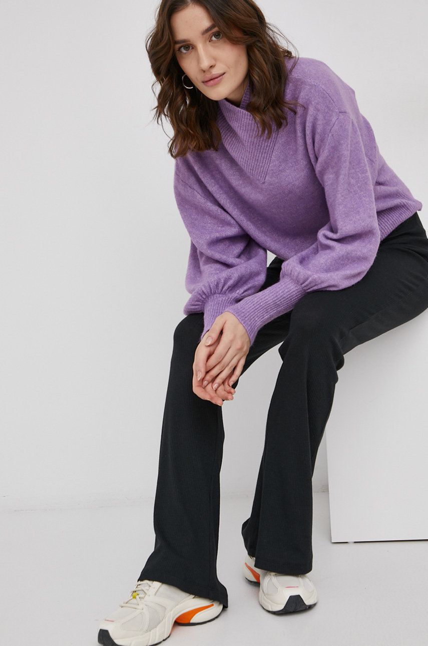Vero Moda Pulover din amestec de lână femei, culoarea violet, light, cu turtleneck answear.ro imagine megaplaza.ro