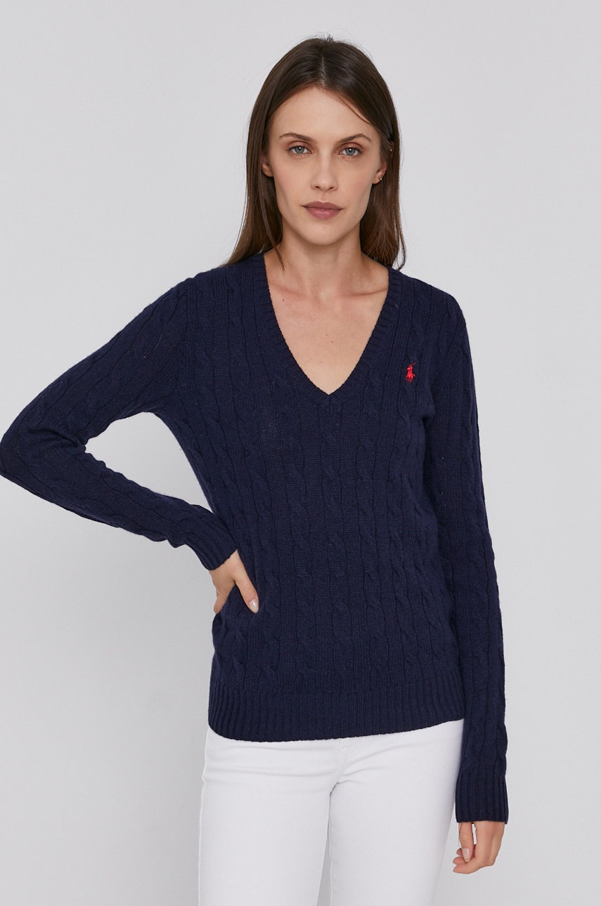 

Вовняний светр Polo Ralph Lauren жіночий колір синій