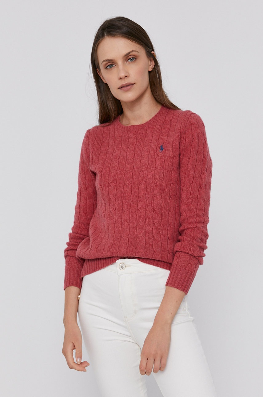 

Шерстяной свитер Polo Ralph Lauren женский цвет красный