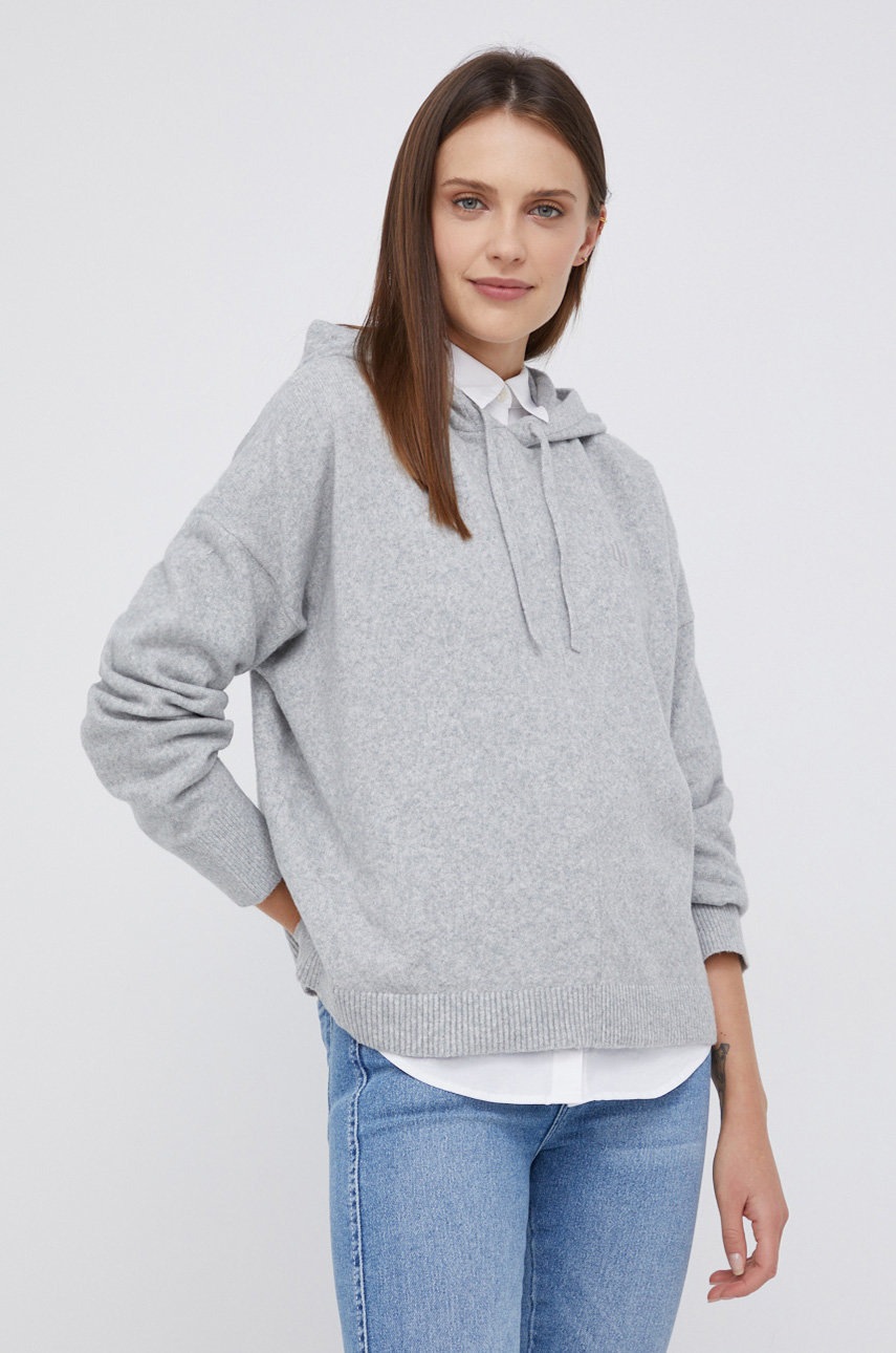 

Пуловер Tommy Hilfiger дамски в сиво от лека материя, Сив
