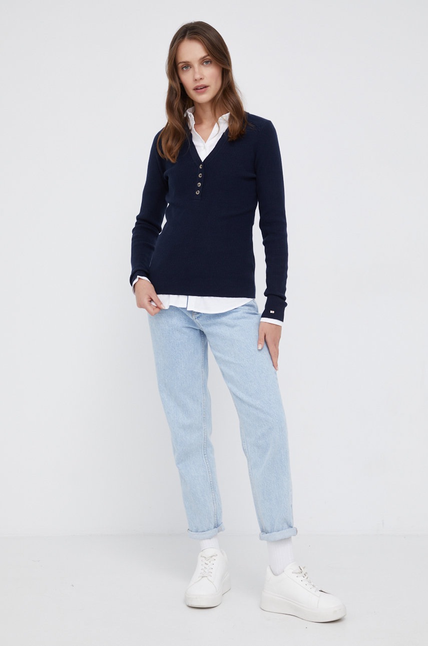 

Свитер Tommy Hilfiger женский цвет синий лёгкий