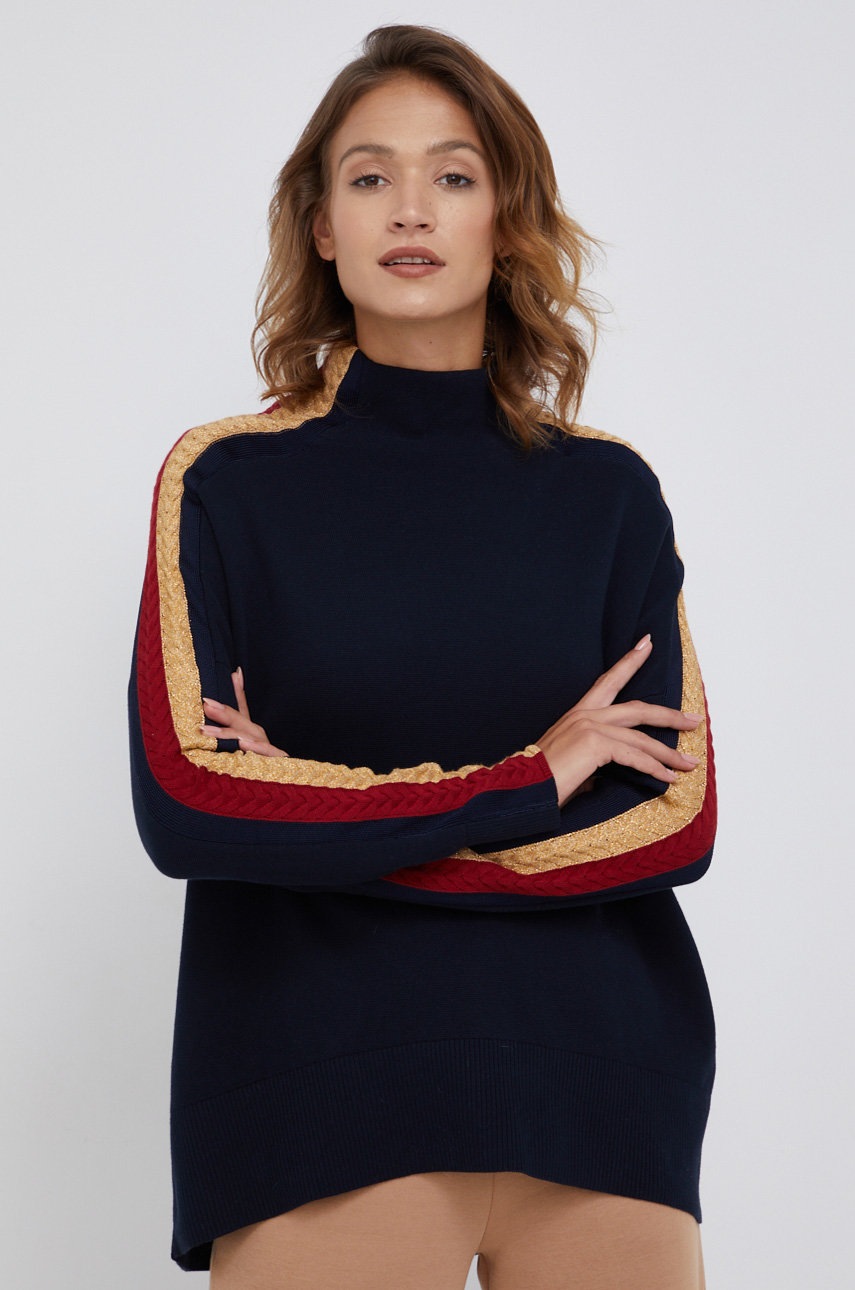 

Пуловер Tommy Hilfiger дамски в тъмносиньо от лека материя, Тъмносин