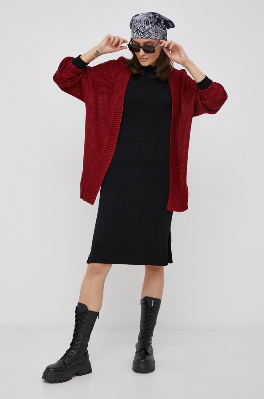 Noisy may cardigan femei, culoarea bordo