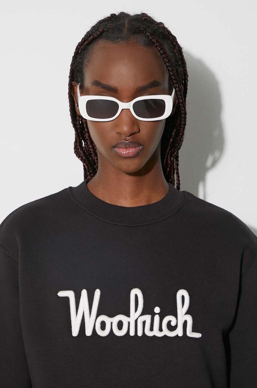 

Кофта Woolrich женская цвет чёрный с аппликацией