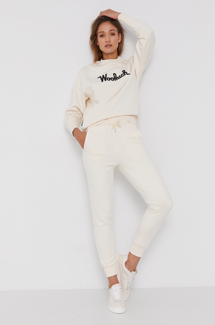 

Кофта Woolrich женская цвет кремовый с аппликацией