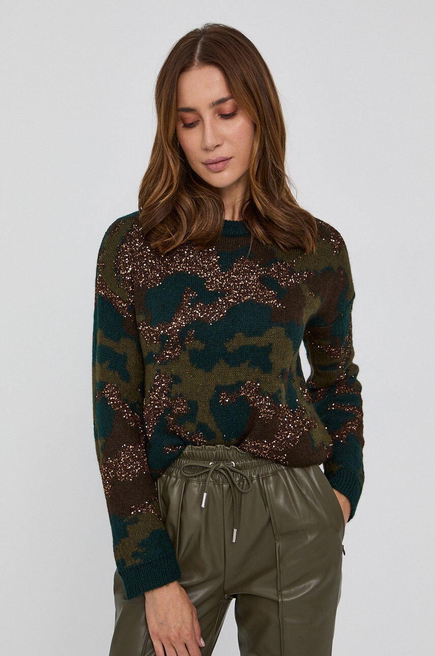 

Guess - Пуловер с вълна, Зелен